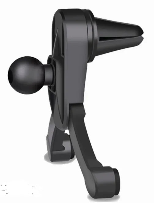 Universal car mobile phone holder with suction cup and black plastic bracket on car dashboard