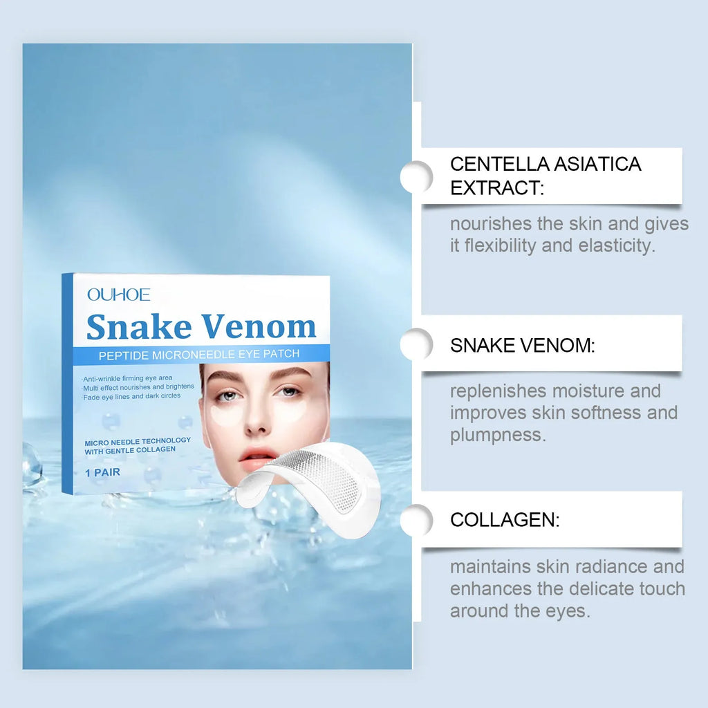 Single pair of elastic microneedle eye care patches for wrinkle fading treatment.