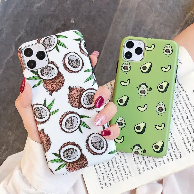 Green avocado cartoon TPU phone case for Apple iPhone back cover