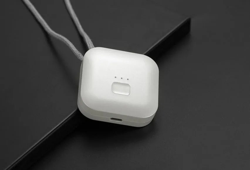 USB mini portable air purifier necklace in multiple colours with charging cable