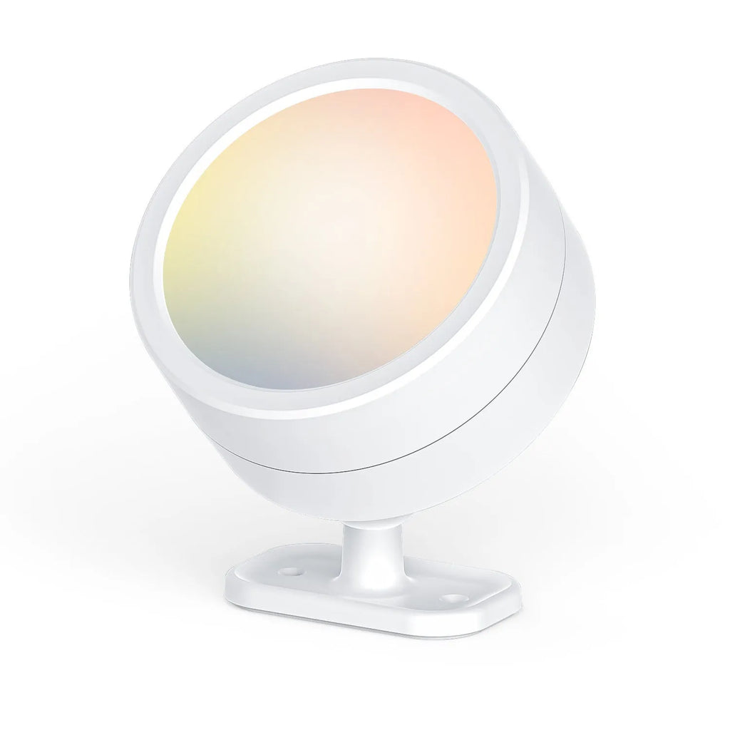 Round rotatable wall lamp with built-in battery, magnetic suction mount, and remote control in black shell, geometric stereo design