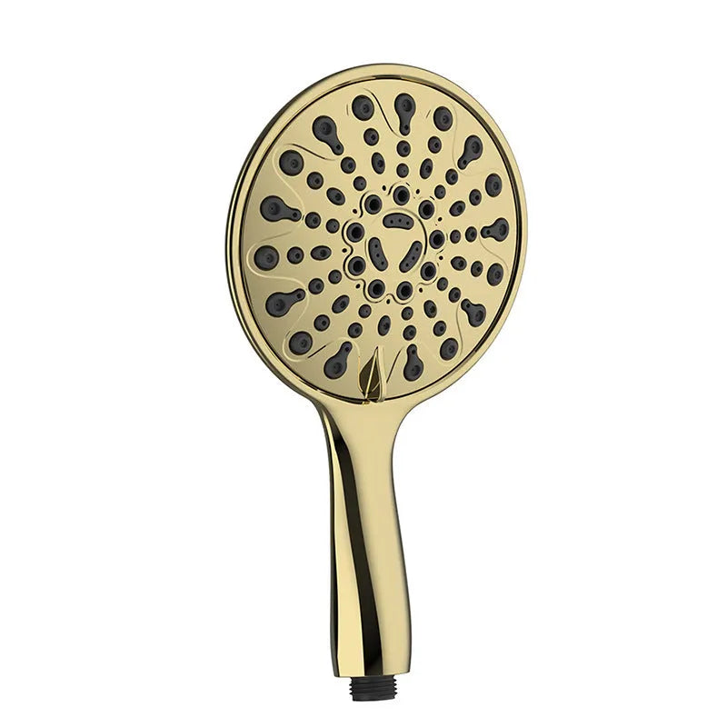 6-inch handheld shower head with electroplated finish showing six function selector