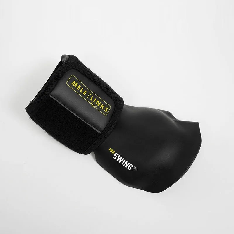 Golf swing trainer wrist holder arm bracket with PU foam fabric, black suit with green ball