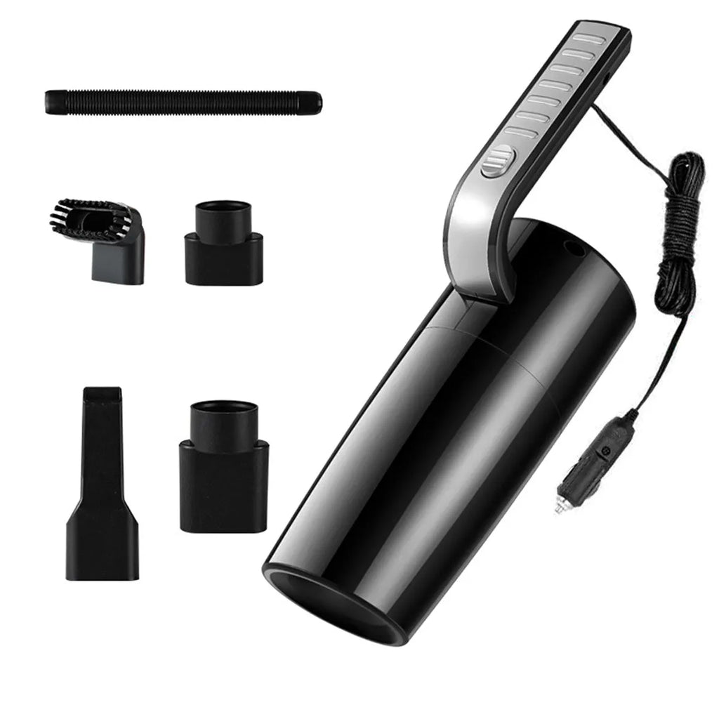 Mini car vacuum cleaner black ABS handheld 4500PA 12V with 5 metre cord