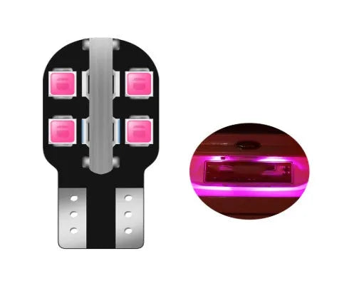 T10 12V LED car licence plate light bulb in six colour options with wide-angle illumination