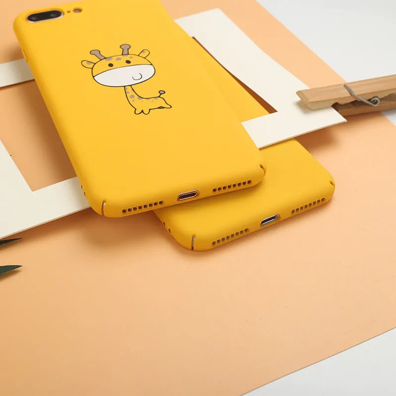 Yellow pattern phone case for iPhone with printed design on PC material