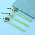 Small black cartoon signature pen with sloth design, 0.5mm tip, plastic barrel, 21.5cm length