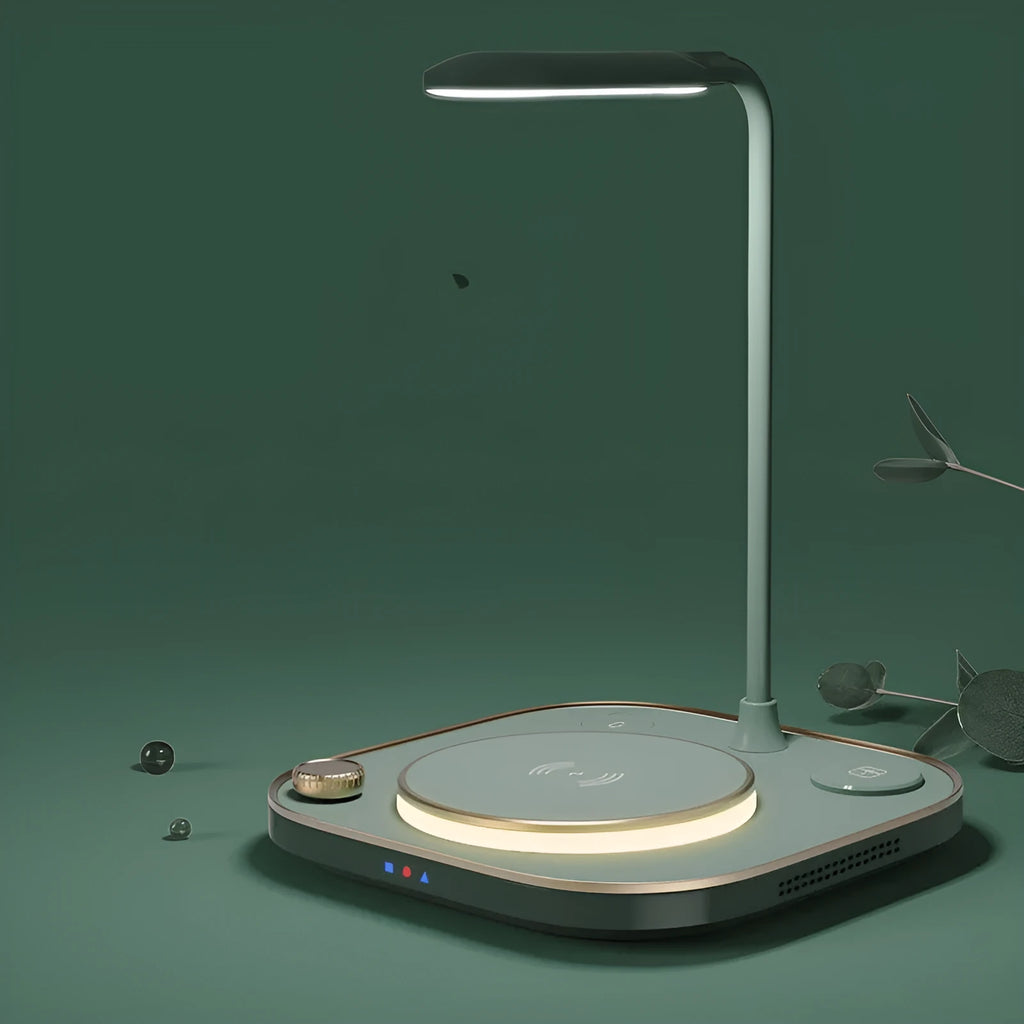 Three-in-one wireless magnetic charging desk lamp with 15W fast charging for smartphones
