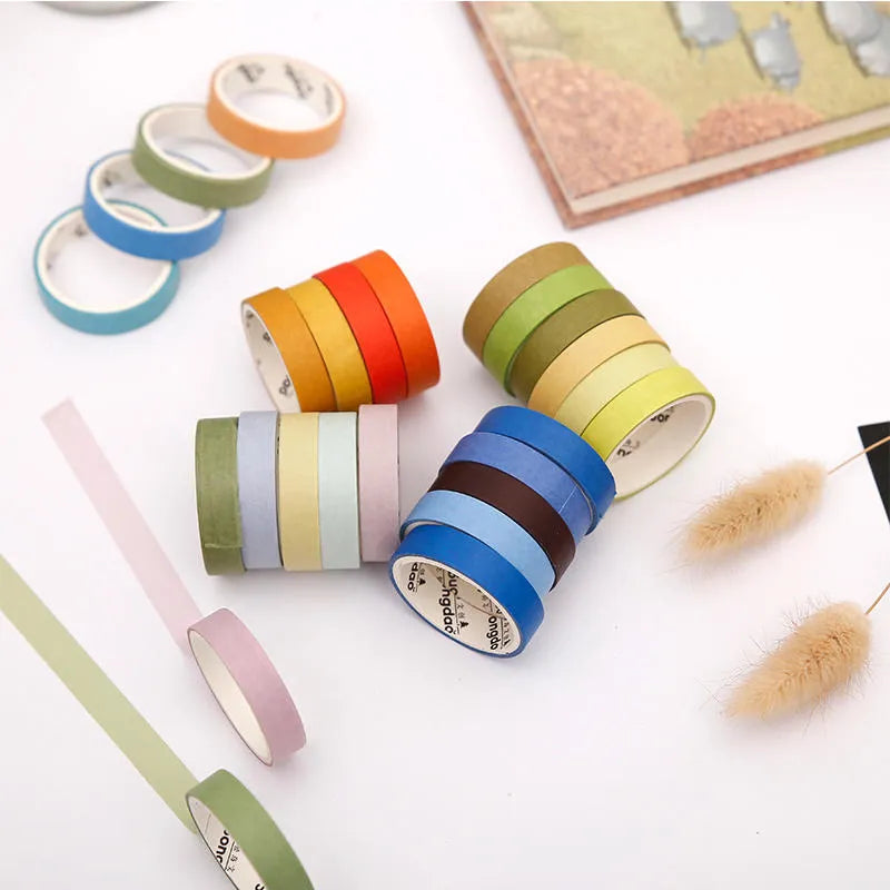 Six rolls of 9mm decorative tape featuring 24 Chinese solar terms for journal and craft decoration
