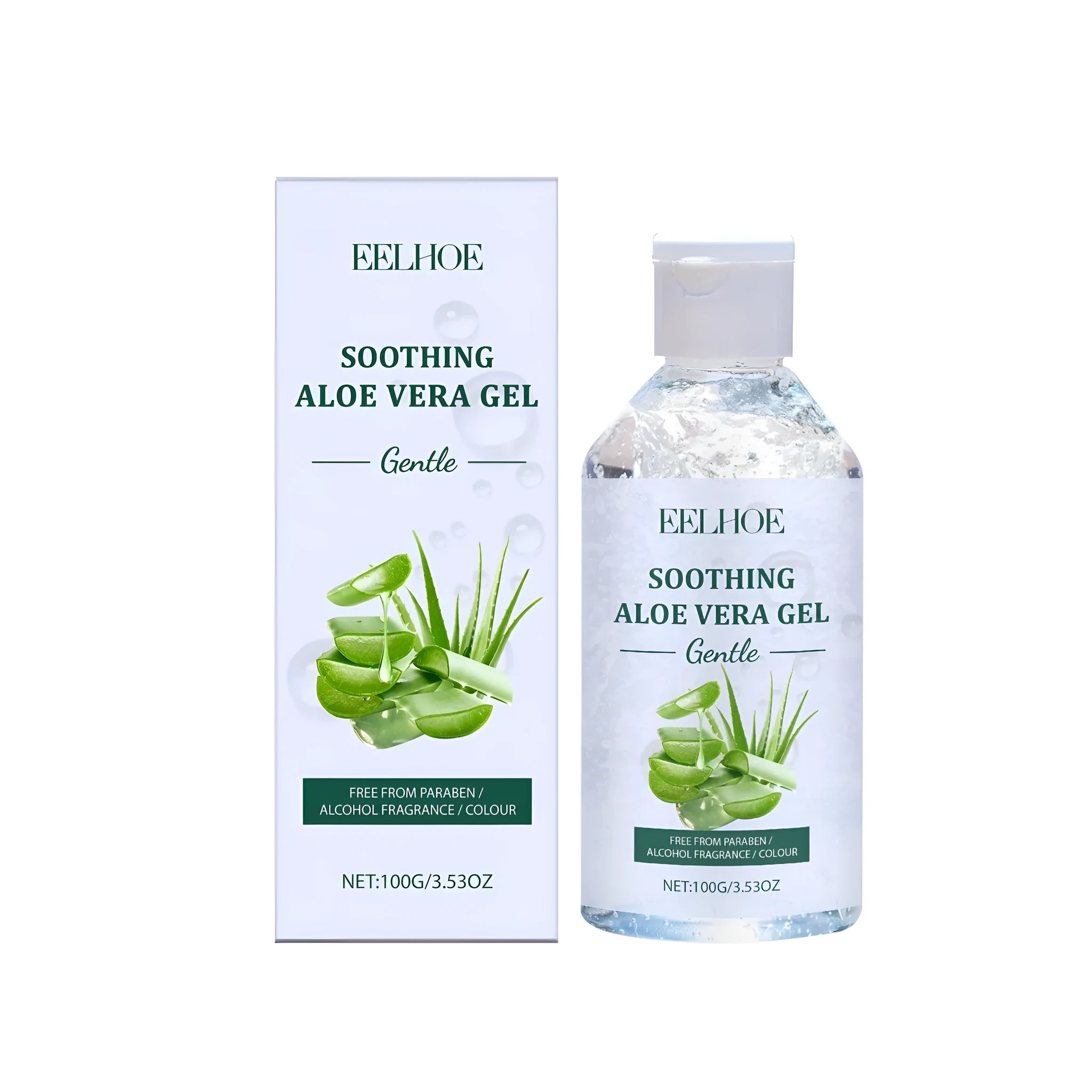 100g tube of aloe vera gel with hyaluronic acid for facial moisturising and after-sun care