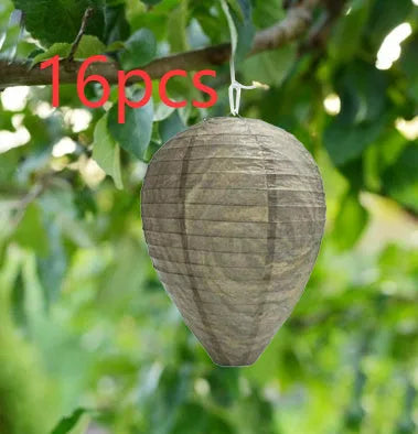 A beehive-shaped collapsible paper lantern with a wire frame, shown in its expanded state.