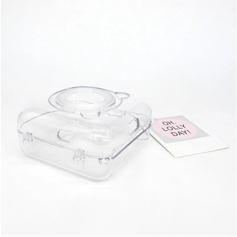 Crystal protective case for Eric Bear A6 thermal printer, PC material, simple colour design, placed on printer