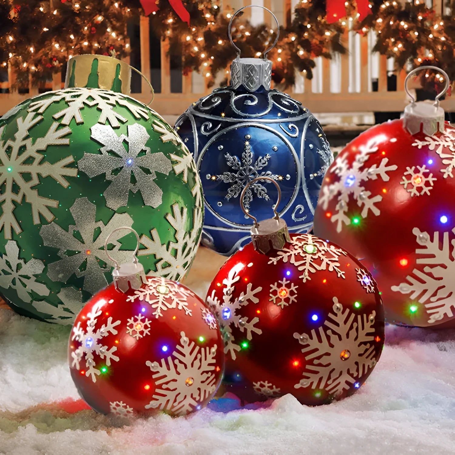 60cm diameter PVC inflatable Christmas ball decoration in various colour patterns