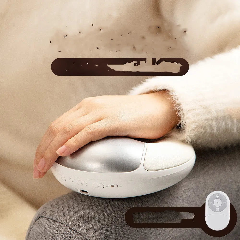 Smart electric hand massager with heat and pulse, white, 2400mAh USB rechargeable