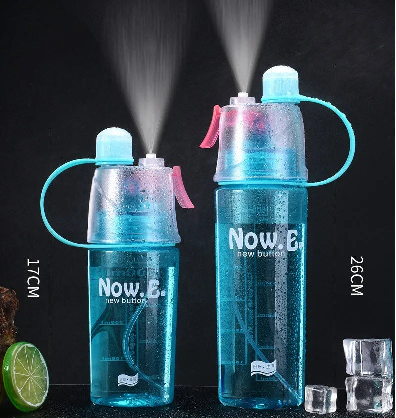 Green portable outdoor mist spray cup with handle and scale markings
