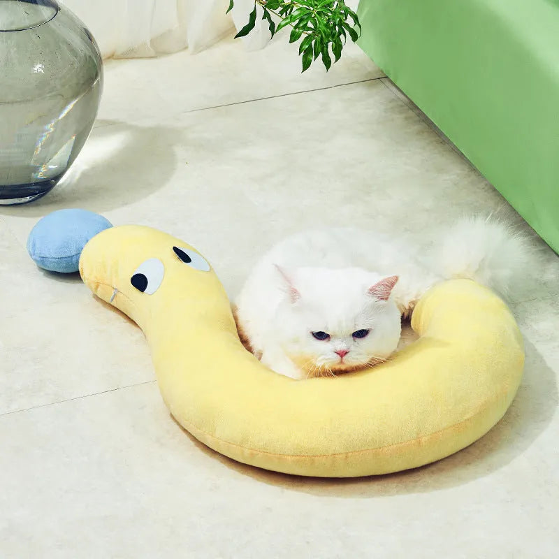 Blue rectangular pet pillow cushion measuring 62cm by 39cm for cats and dogs