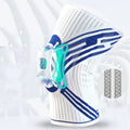 Blue cotton knee pads for basketball and running sports with elastic fit