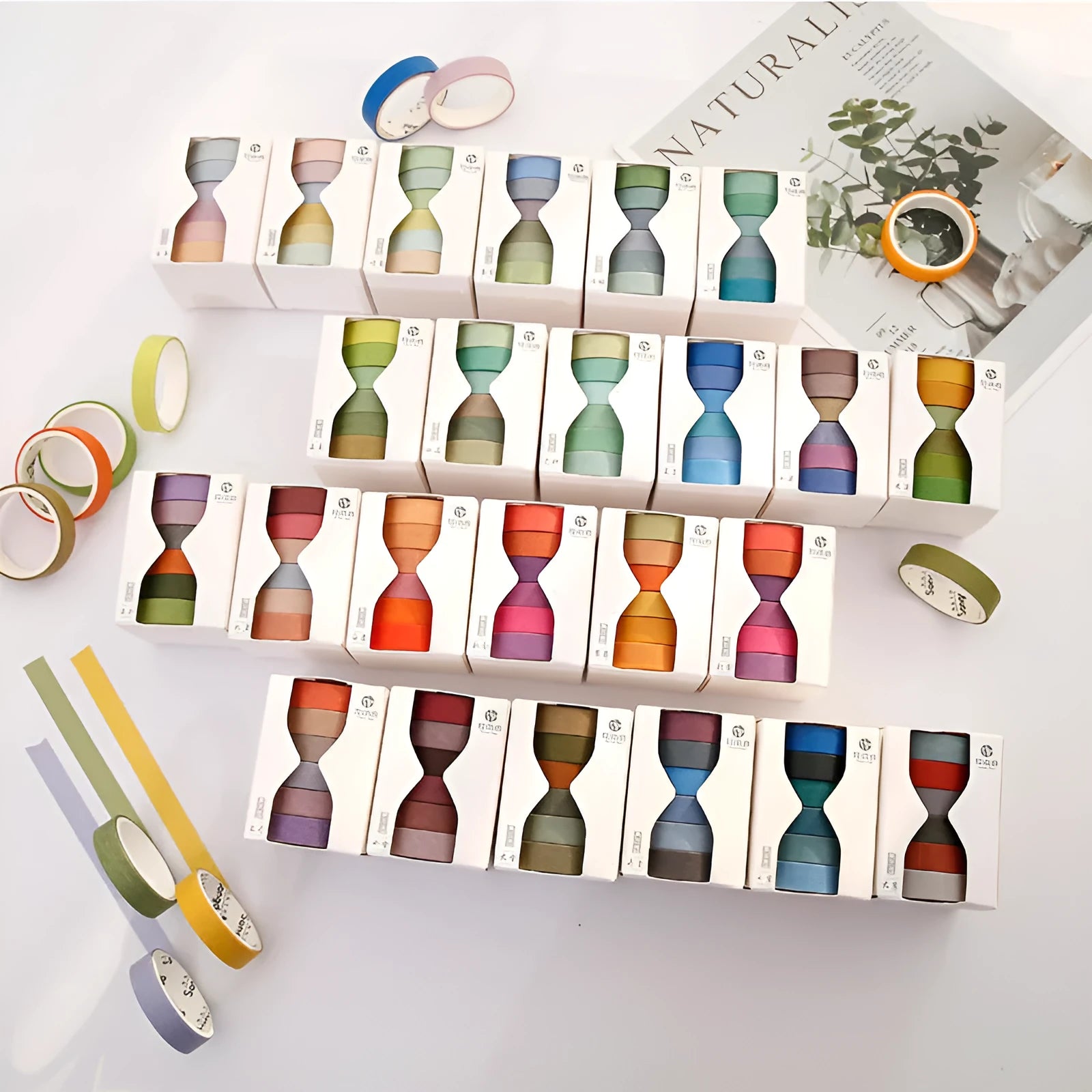 Six rolls of 9mm decorative tape featuring 24 Chinese solar terms for journal and craft decoration