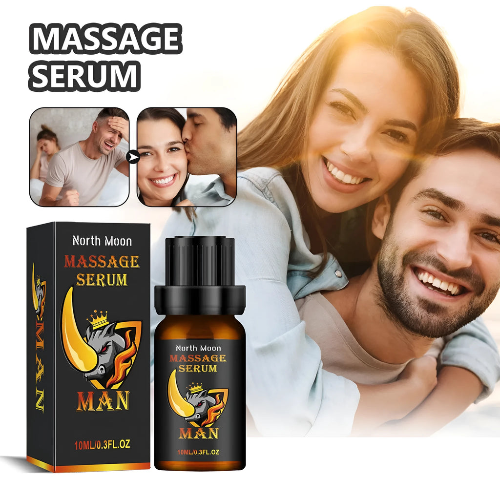 10ml bottle of men's body care essential oil with ginger for massage.