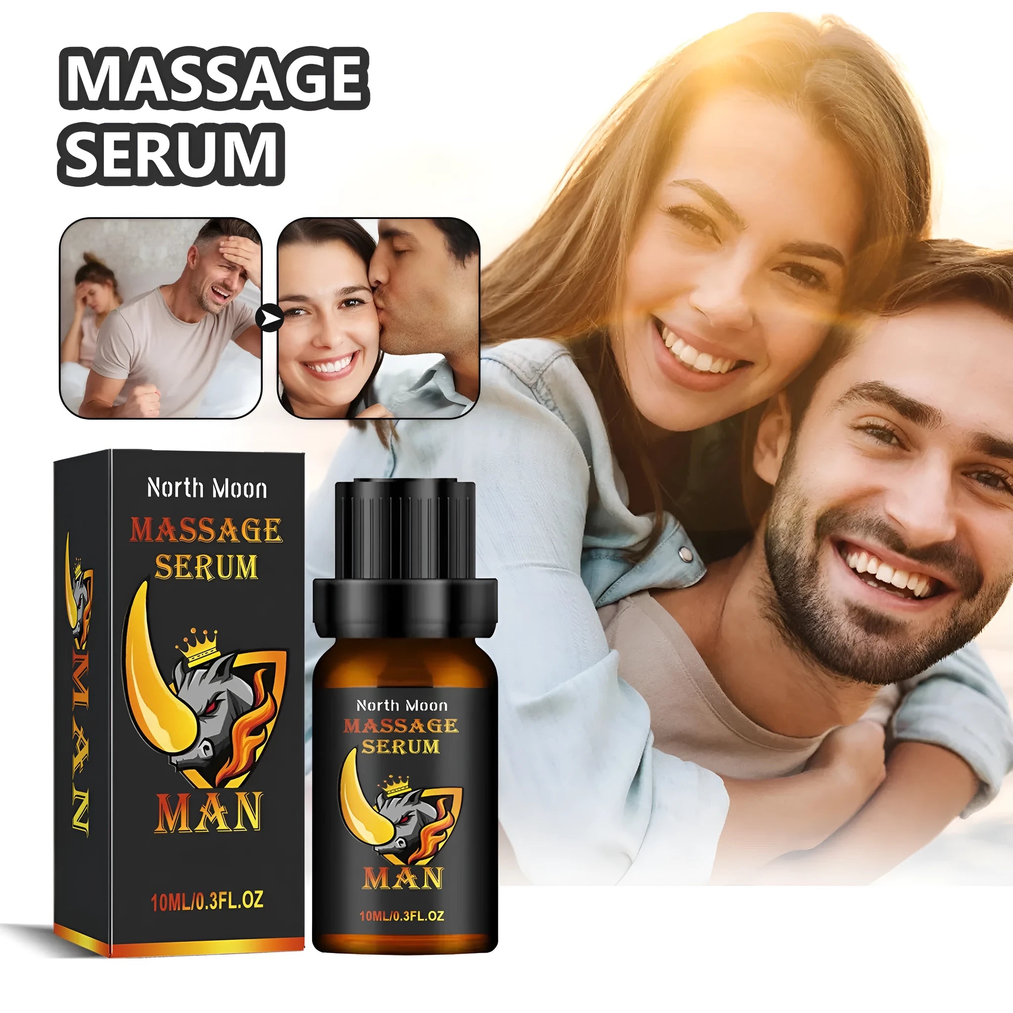 10ml bottle of men's body care essential oil with ginger for massage.