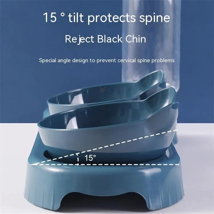 Anti-tumble snail-shaped cat bowl in dark blue, pink, or haze blue, pet tableware for cats