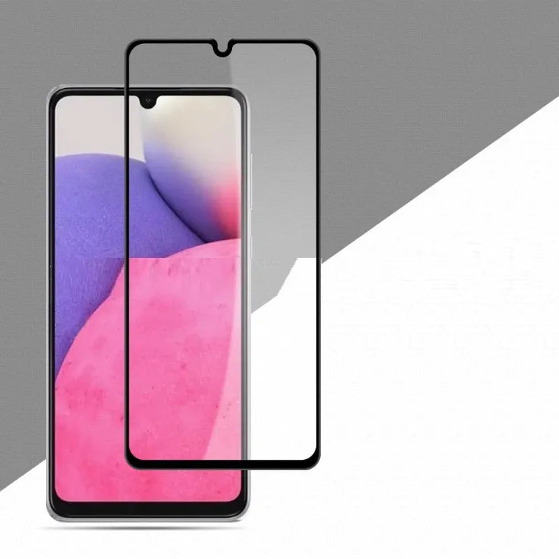 Samsung Galaxy A33 5G full screen tempered glass protective film in black