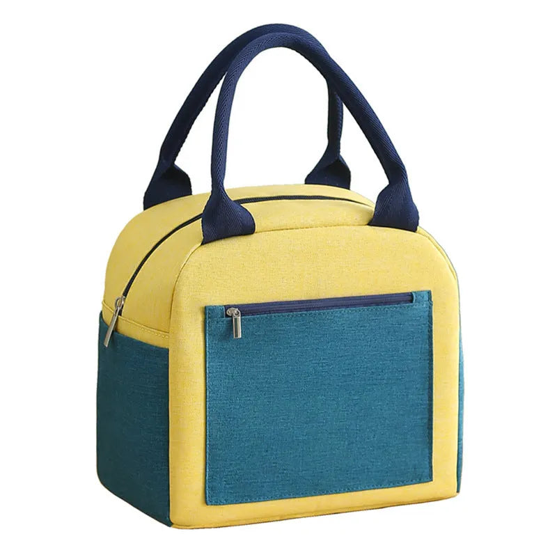 Waterproof aluminium foil lunch insulation bag in Oxford cloth, shown in blue colour.