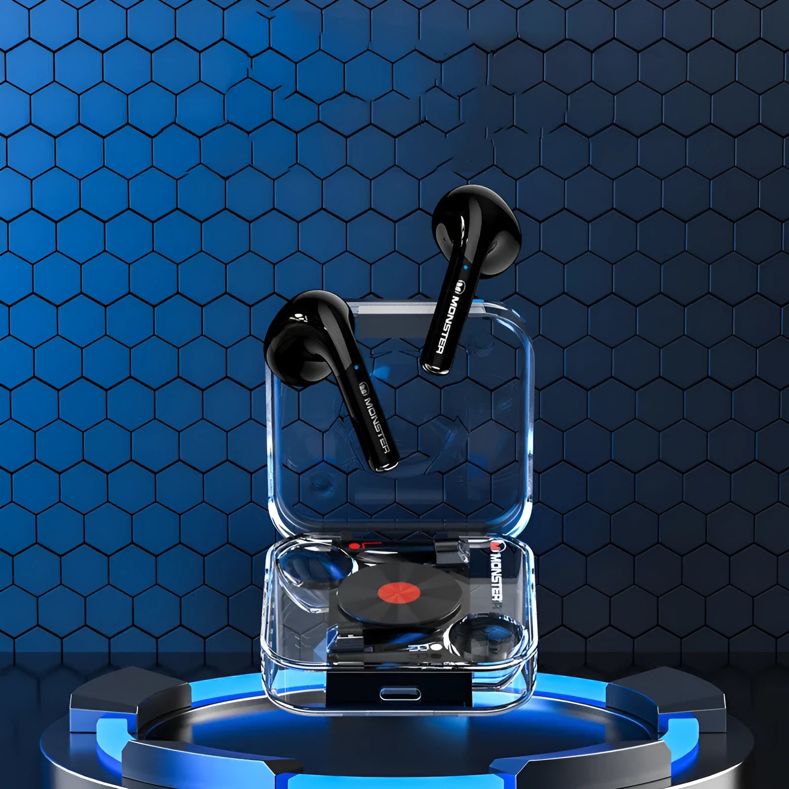 Wireless Bluetooth headset with private mould earplugs in four colour options