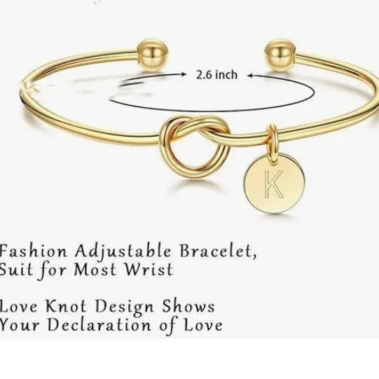 Titanium steel DIY love heart bracelet with electroplated finish showing letter wafer option