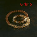 Citrine retro LCD bracelet with a double circle design and natural colour digital display