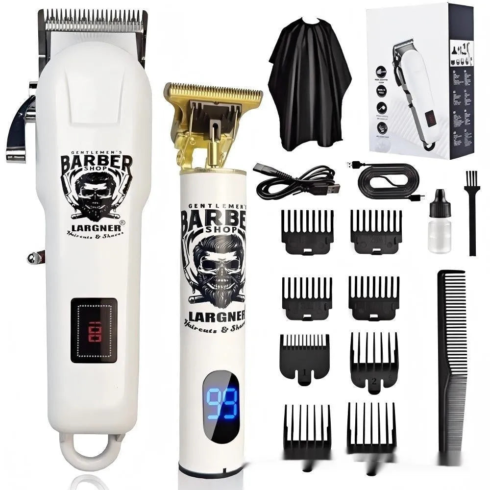 USB rechargeable stainless steel hair clipper with attachments from 4-in-1 grooming kit