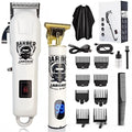 USB rechargeable stainless steel hair clipper with attachments from 4-in-1 grooming kit