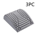 Blue EVA foam back stretcher pillow for lumbar and neck support on a flat surface.