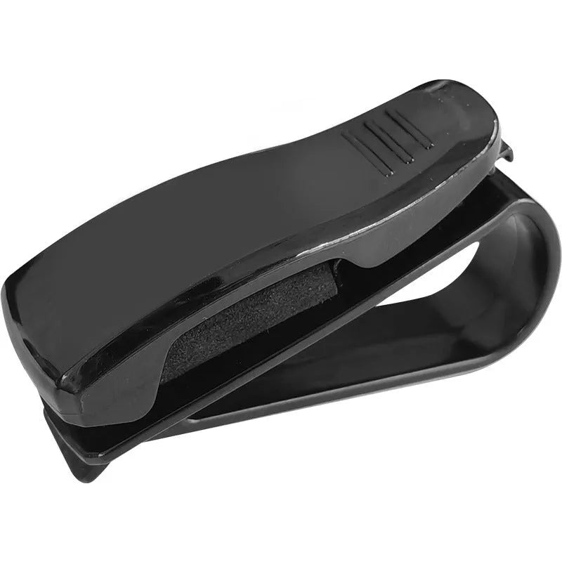 Black plastic car sun visor clip for glasses and cards measuring 6.5cm long