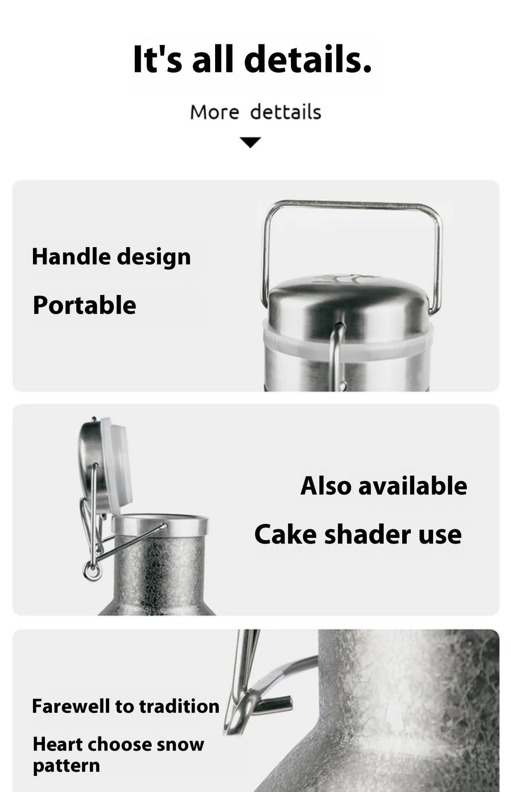 Large stainless steel thermal pot with carrying handle for outdoor camping and hiking use