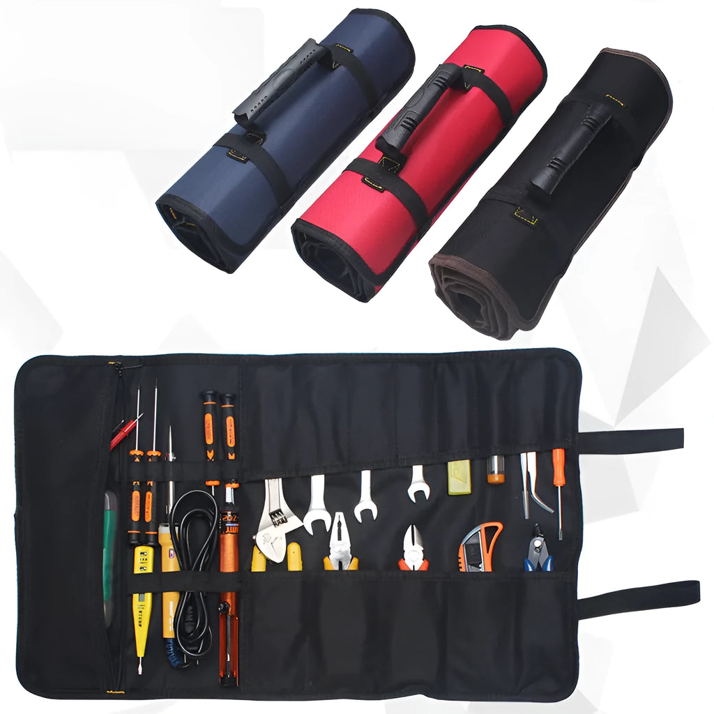Thickened electrician storage bag in Oxford cloth with foldable design and three-dimensional construction