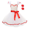 Children's Halloween Costume Dress Ghost Doll White Cosplay Skirt Princess Dress with Bow Hair Clips for Girls Ages 2-12 Years Nylon and Polyester Fabric Sizes S to XXL Solid Colour European and American Style