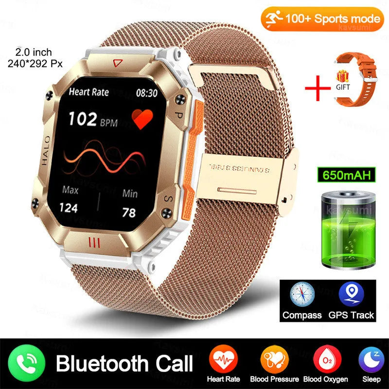 Android GPS smart watch for women with titanium alloy case and multiple strap colour options