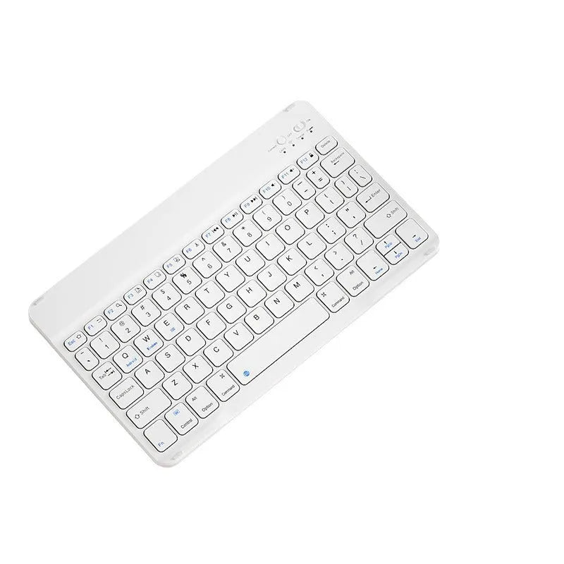 Girls Bluetooth keyboard in Lavender colour on a desk next to a tablet