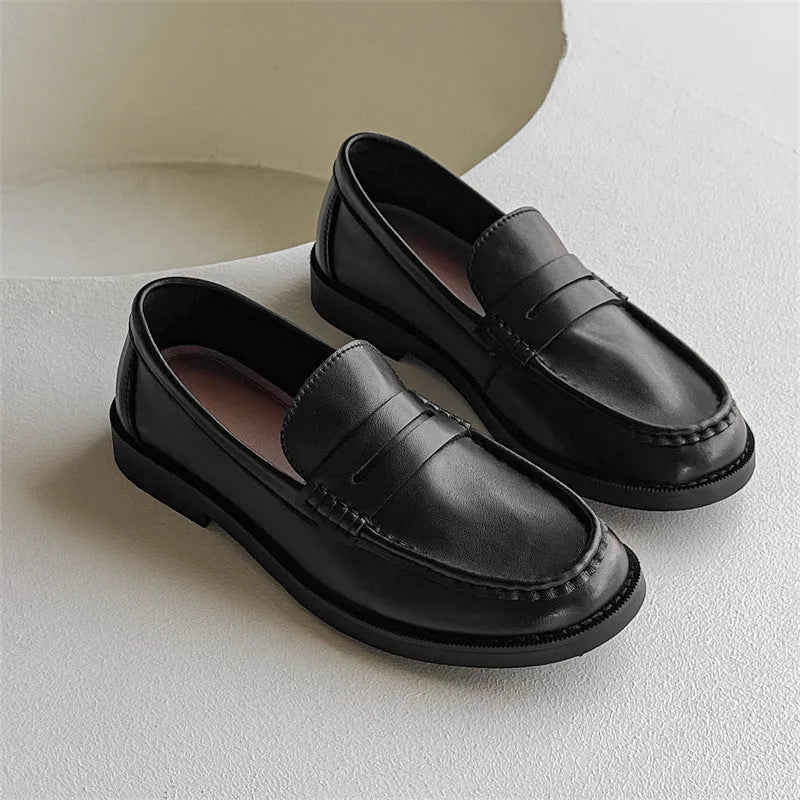 Men's retro slip-on casual shoes in microfiber PU leather with rubber sole