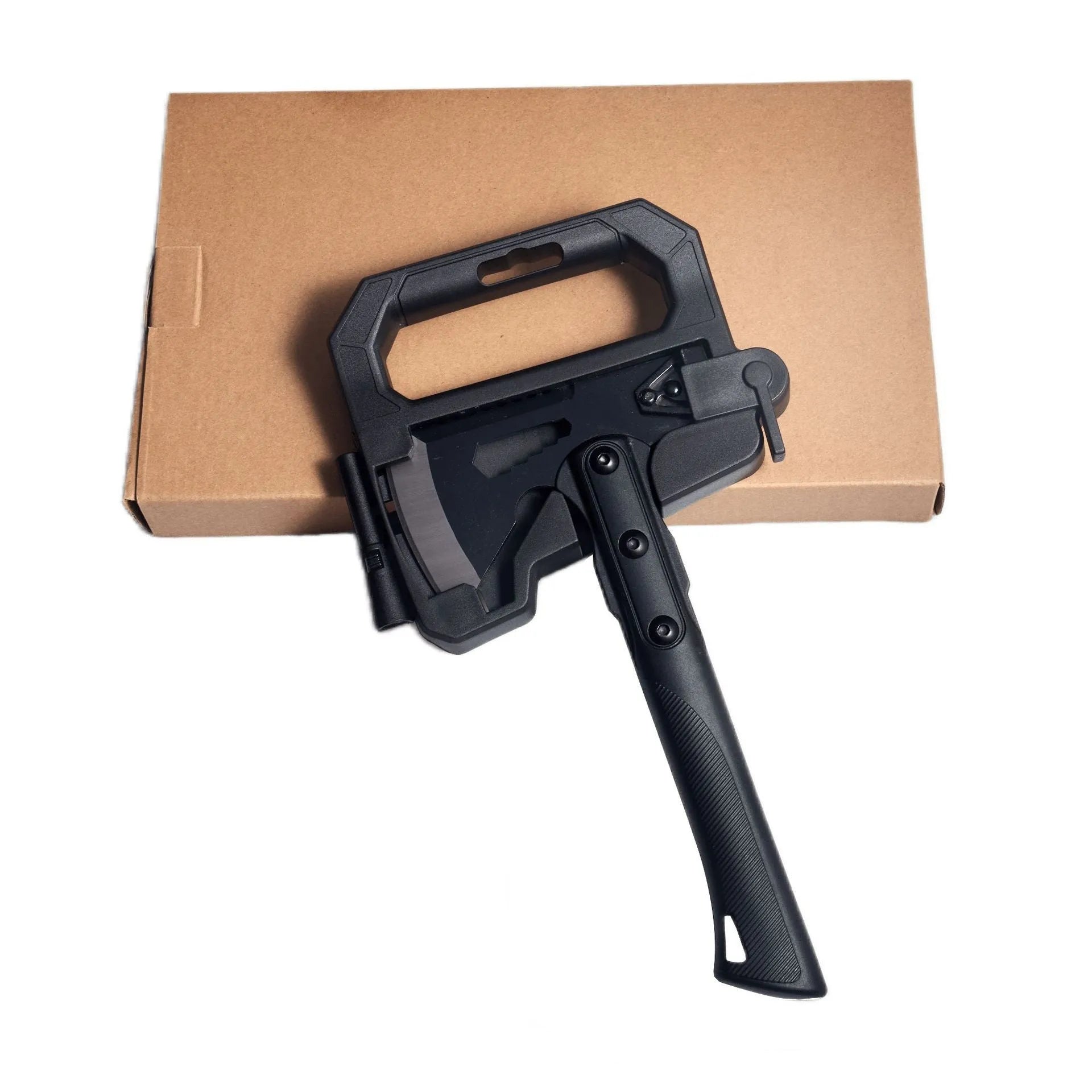 Stainless steel outdoor camping axe with ABS handle measuring 40cm length