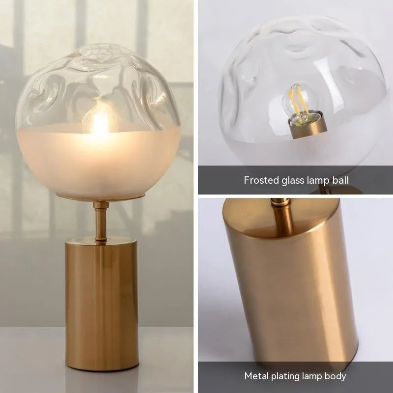 Modern simplicity decorative lamp with metal holder and glass body, 40x20cm, for living room or study