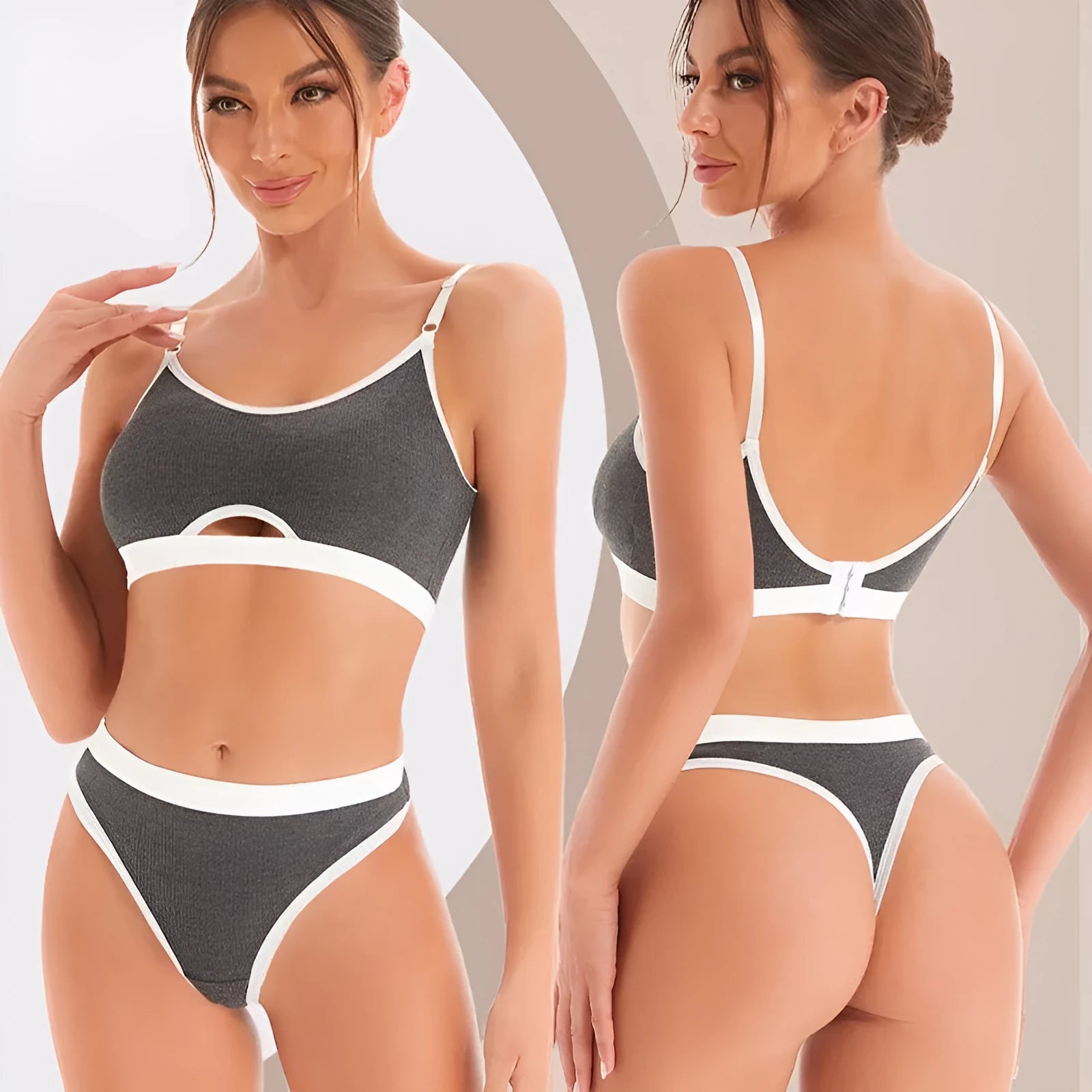 Sports underwear vest tube top suit with underwired support and beauty back design