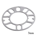 A single, solid metal wheel hub widening gasket or spacer for automotive brake clearance.