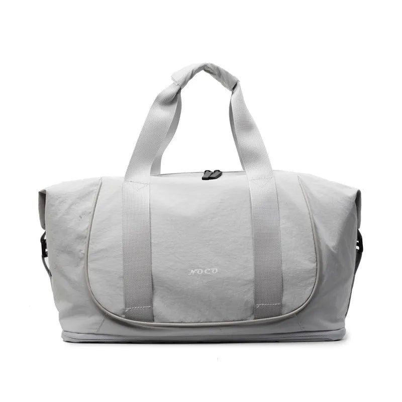 Oxford cloth one shoulder crossbody bag in milky white colour with adjustable strap