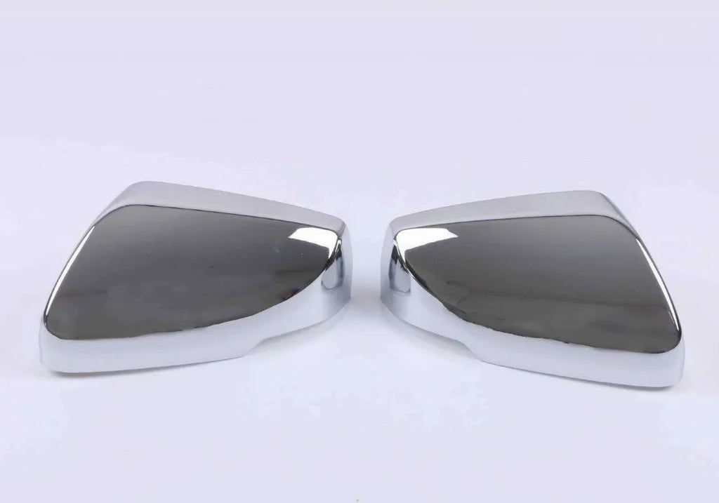 Pair of ABS plastic rearview mirror covers for Cadillac CT5 and CT6 cars in carbon fibre pattern finish.