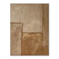 Large handmade abstract oil painting on canvas, brown textured medieval wabi-sabi style, vertical one-panel wall art, no frame
