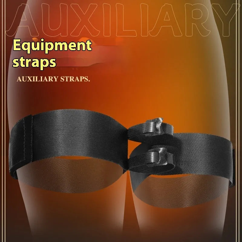 Black knitted adult toy strap for hands-free appliance attachment during intimate use