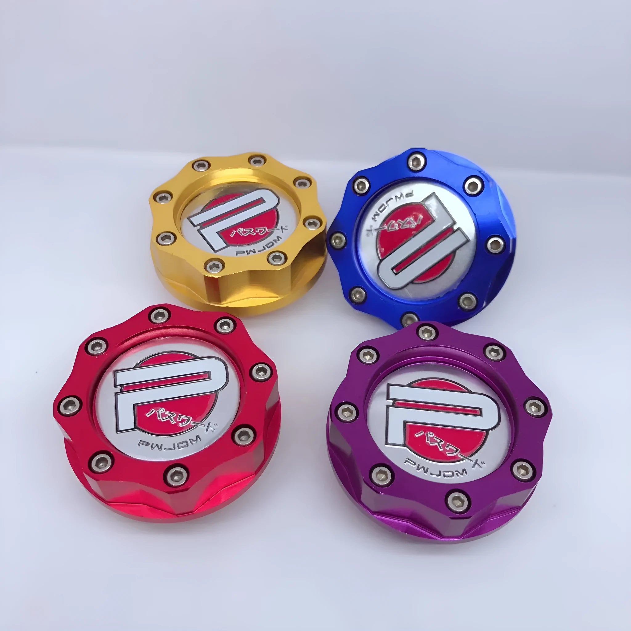 Aluminium alloy oil filler cap for Honda cars in red, blue, gold, or purple colours