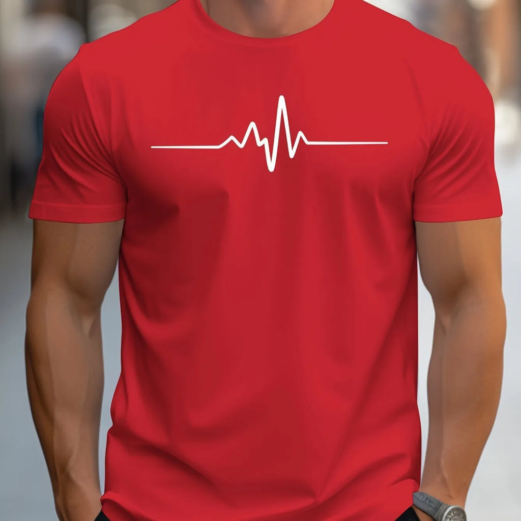 Men's loose fit 3D style t-shirt with printed letter patterns in short sleeve summer design